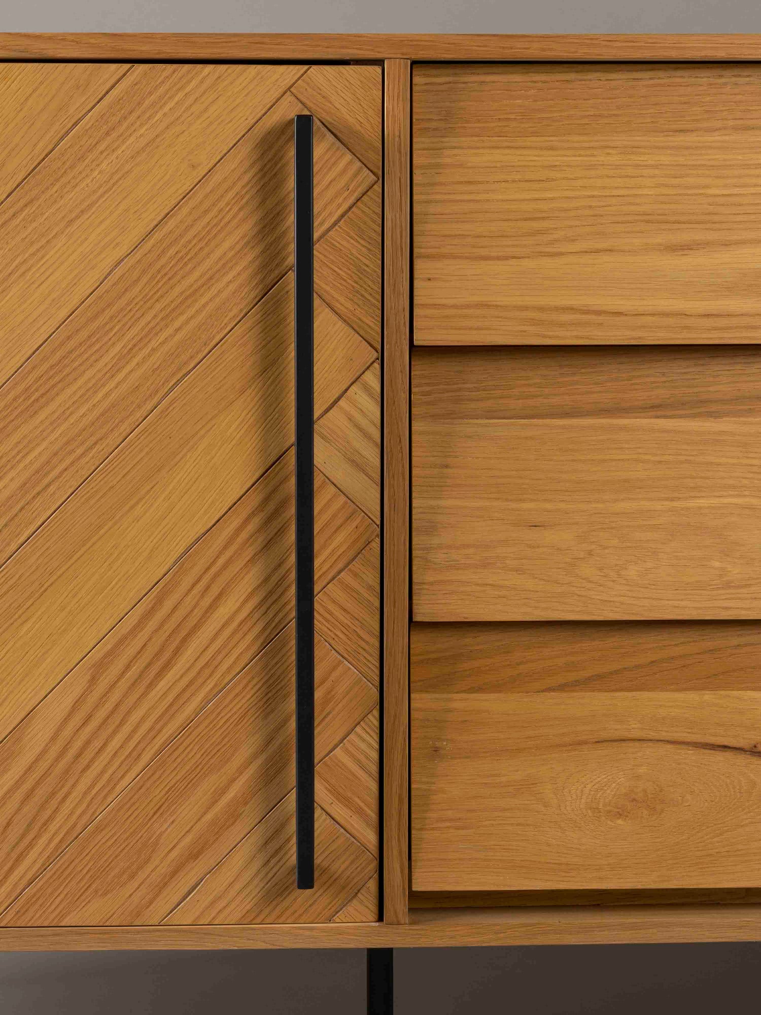 Class Sideboard High - Oak,Brown and Black