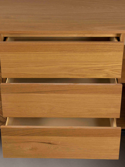 Class Sideboard High - Oak,Brown and Black