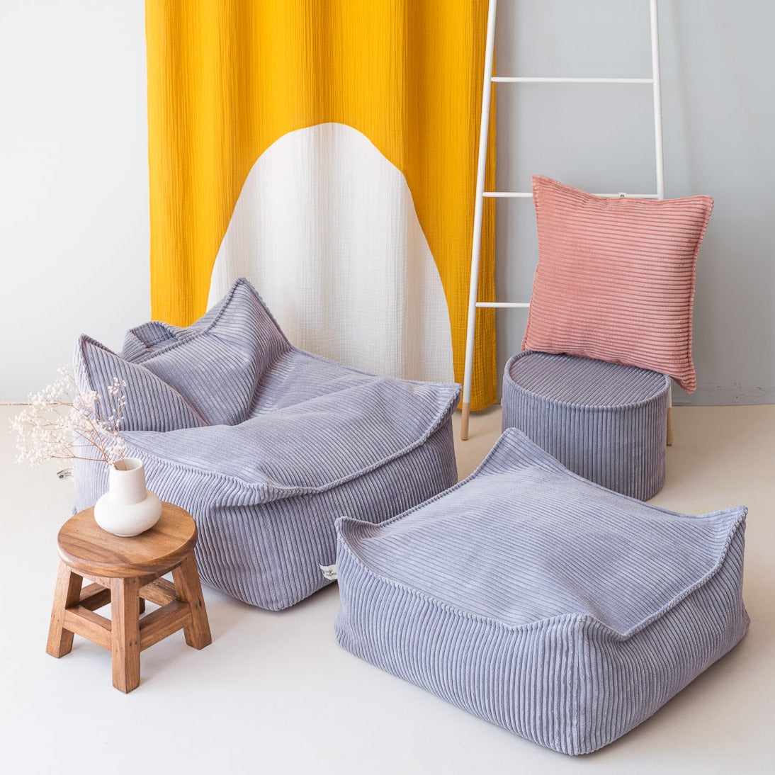 Corduroy Beanbag Ottoman - 6 Colour Options Available