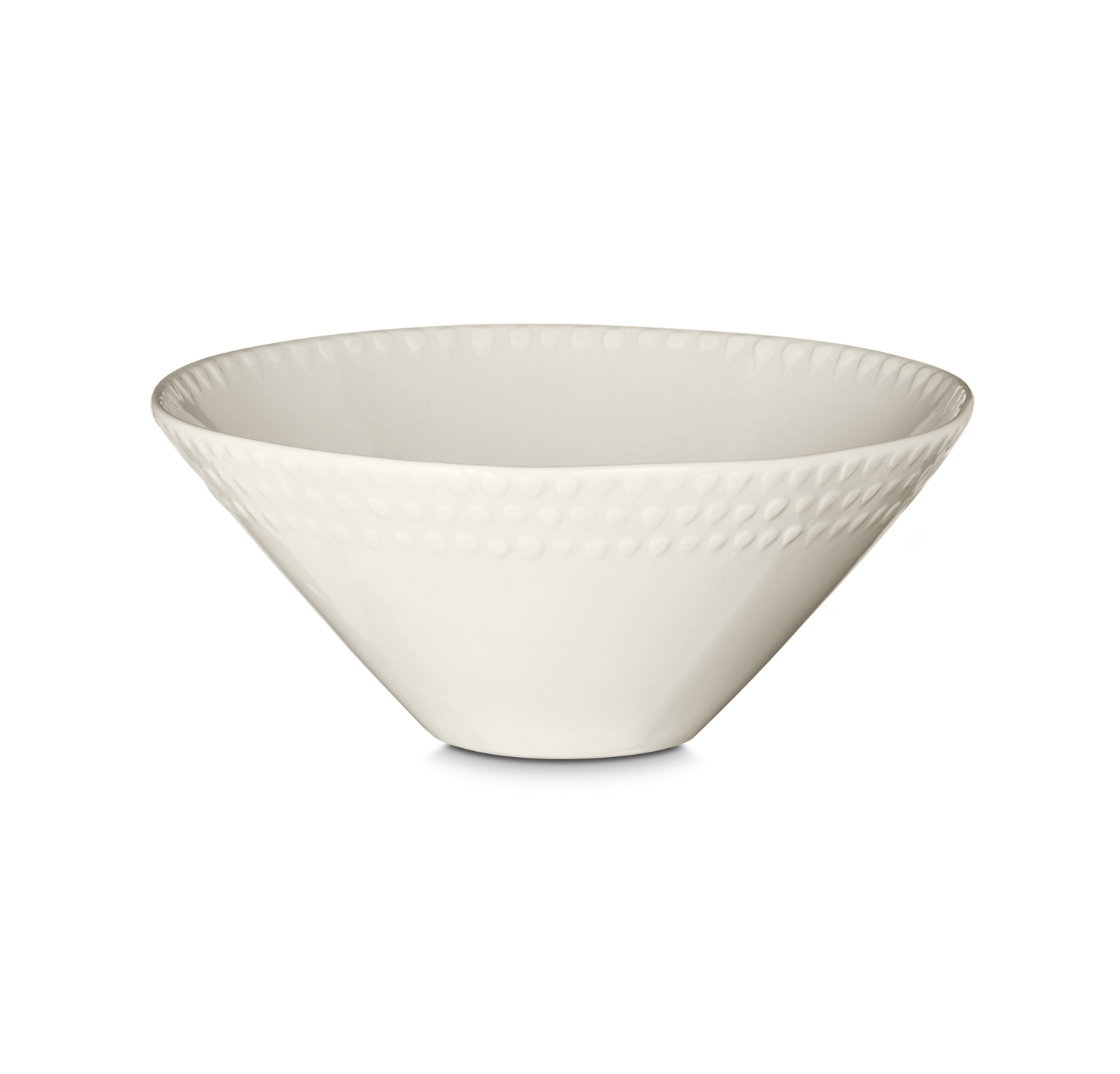 Ela Cream Ceramic Embossed Serving Bowl - Small