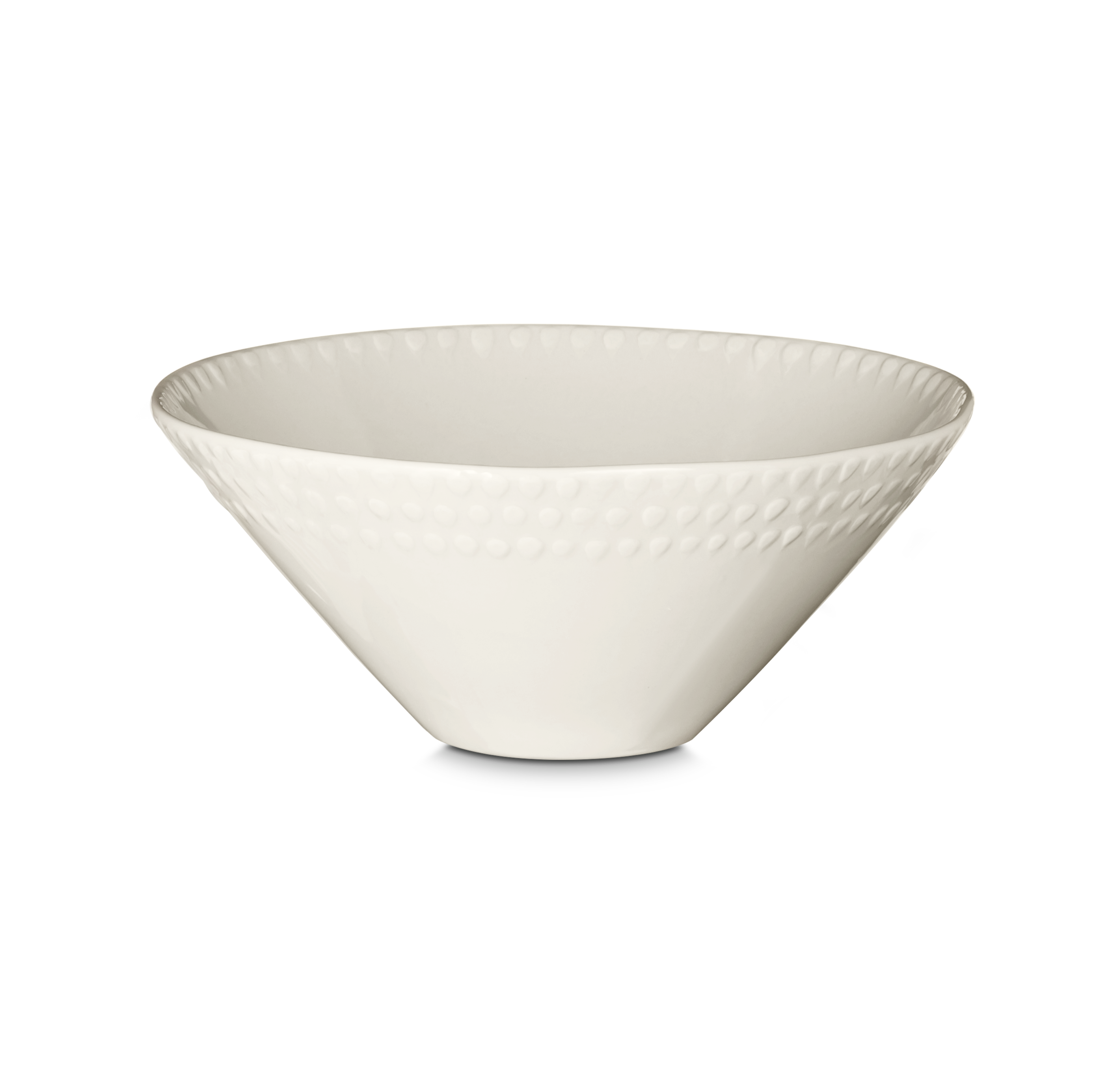 Ela Cream Ceramic Embossed Serving Bowl - Small