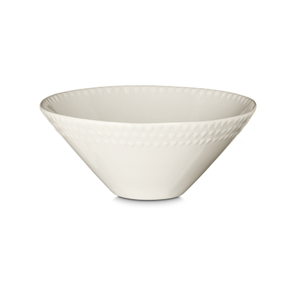 Ela Cream Ceramic Embossed Serving Bowl - Small