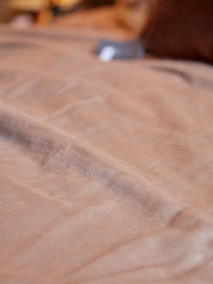 Fara Velvet Fringed Bedspread in Sesame