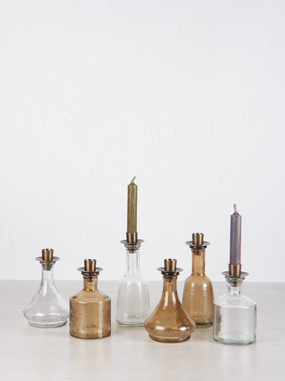Sirsa Glass Tall Candlestick - Clear