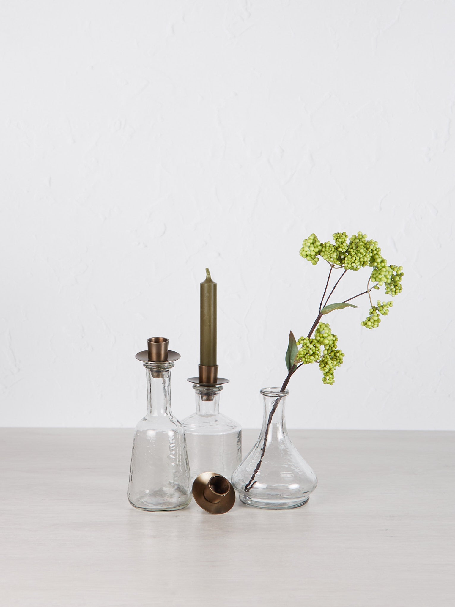 Sirsa Glass Tall Candlestick - Clear