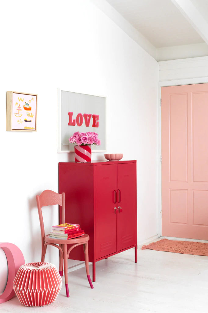 The Midi Mustard Made Locker in Poppy