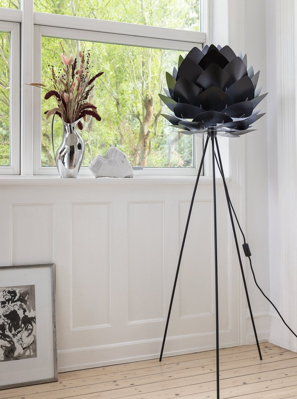 Black Floor Tripod Base