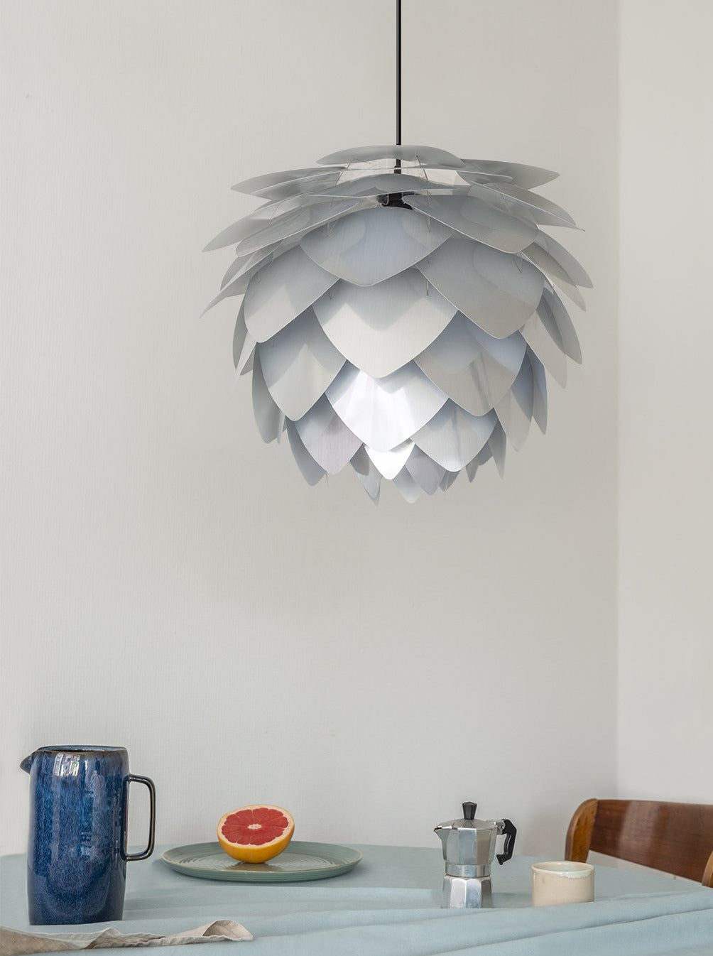 Medium Brushed Steel Silvia Shade