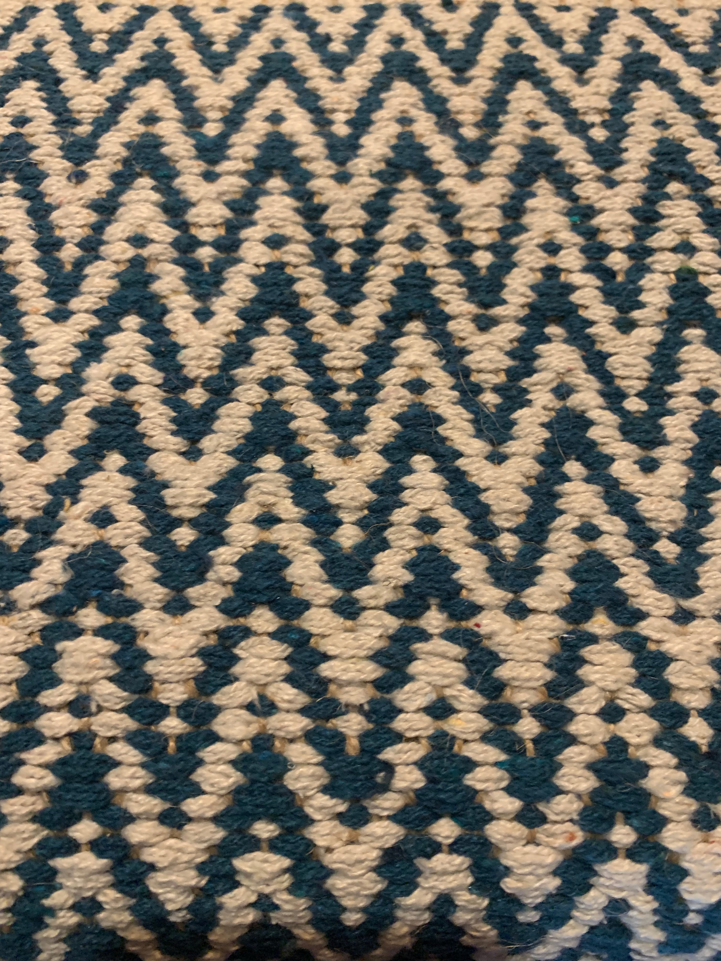 Hand Woven Patterned Rug with Jute and Tassels - 70 x 200cm