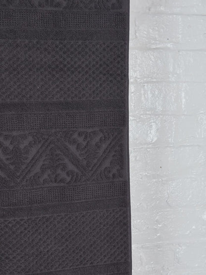 Embossed Jacquard Towel in Carbone Grey - 4 Sizes Available