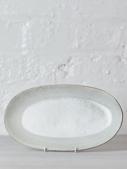 Nordic Sand Small Stoneware Oval Platter