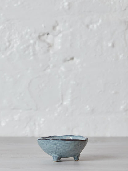 Nordic Sea Small Stoneware Nibble Bowl on Feet
