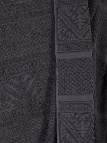 Embossed Jacquard Towel in Carbone Grey - 4 Sizes Available