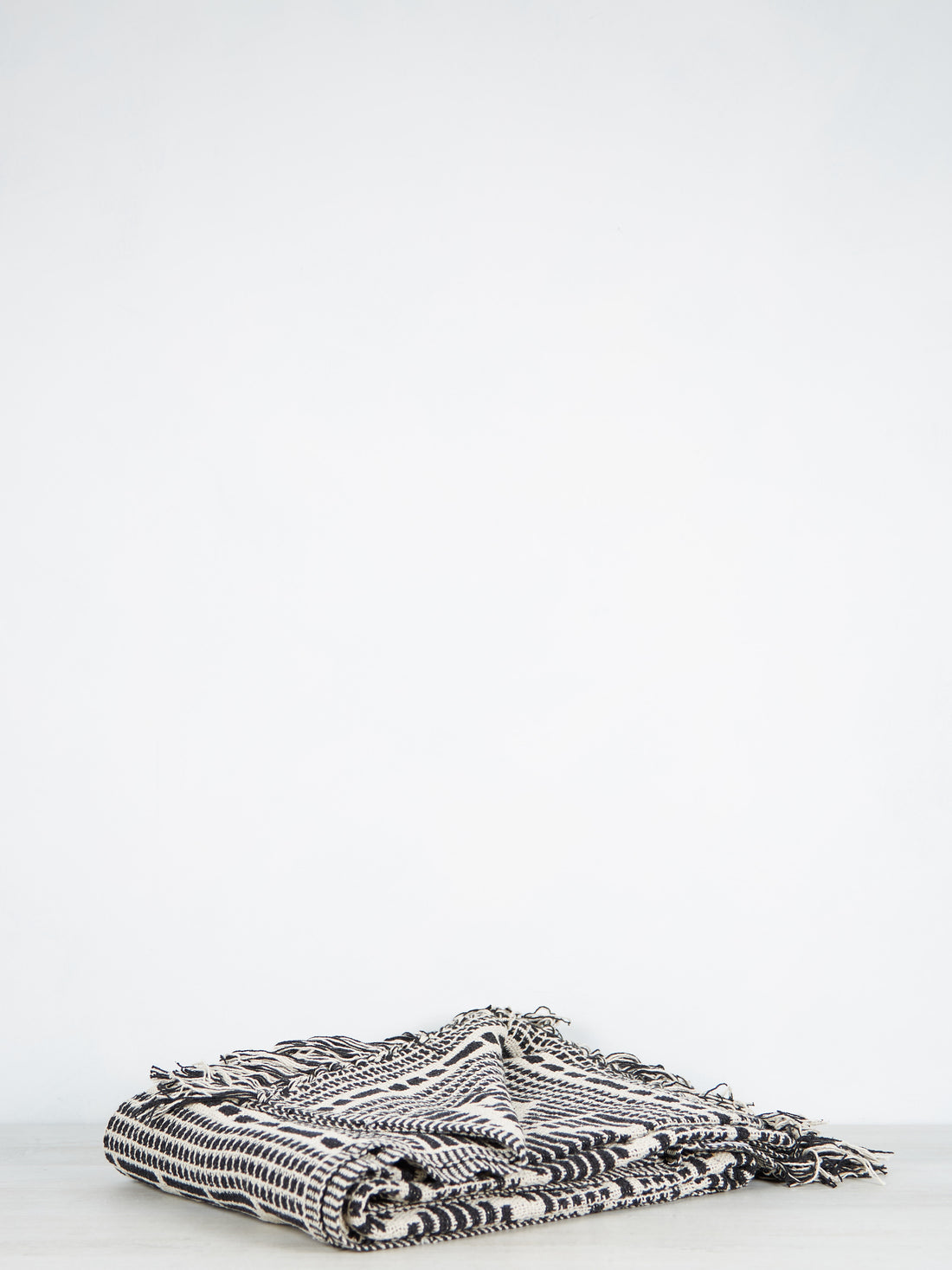 Gutte Black Printed Recycled Cotton Throw