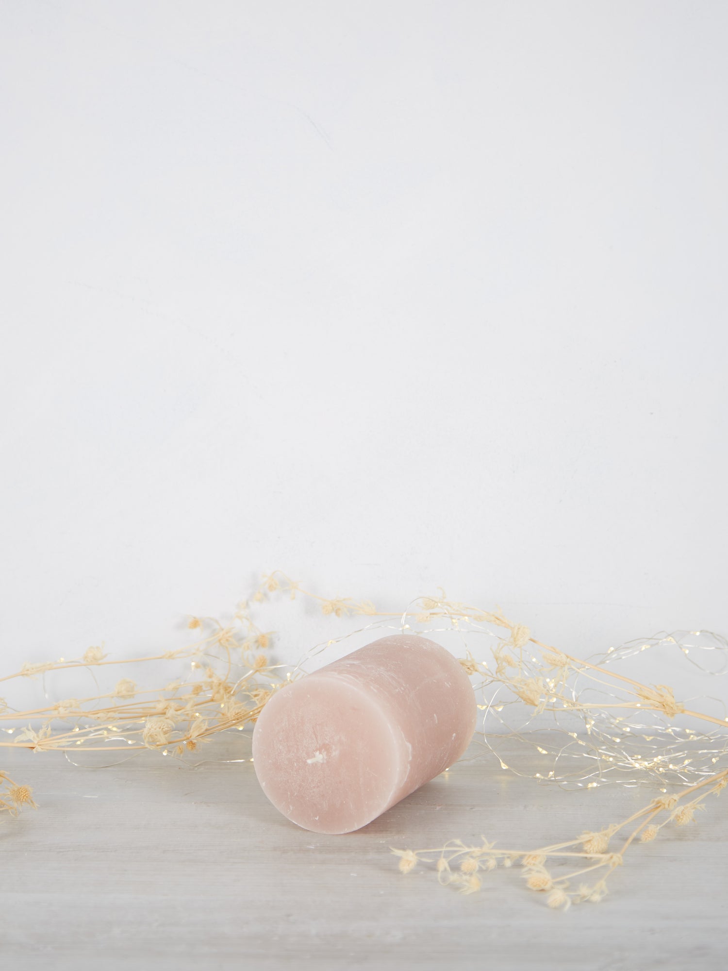 Midi Rustic Pillar Candle Dusty Rose