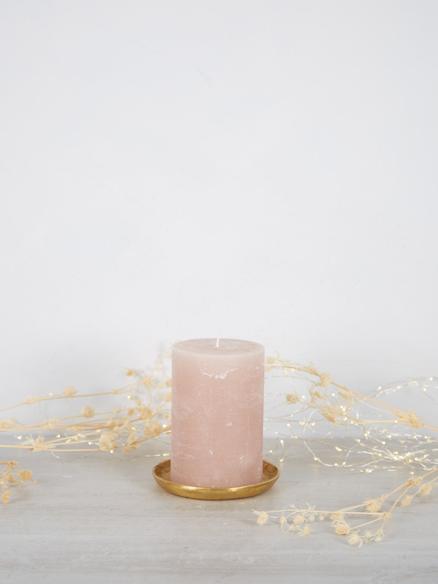 Midi Rustic Pillar Candle Dusty Rose