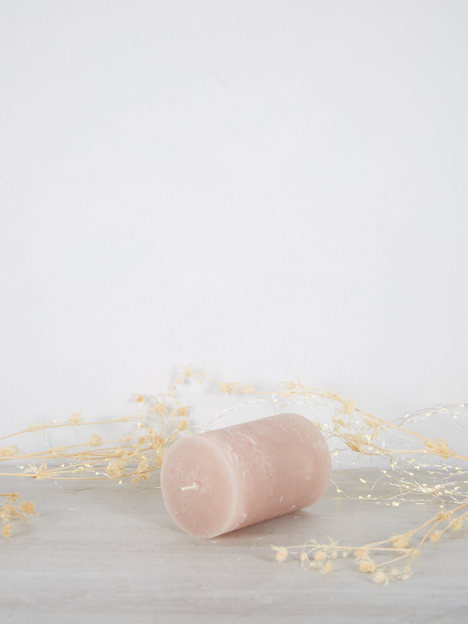 Midi Rustic Pillar Candle Dusty Rose