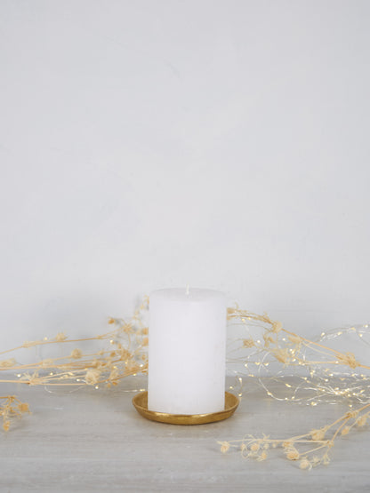 Midi Rustic Pillar Candle White