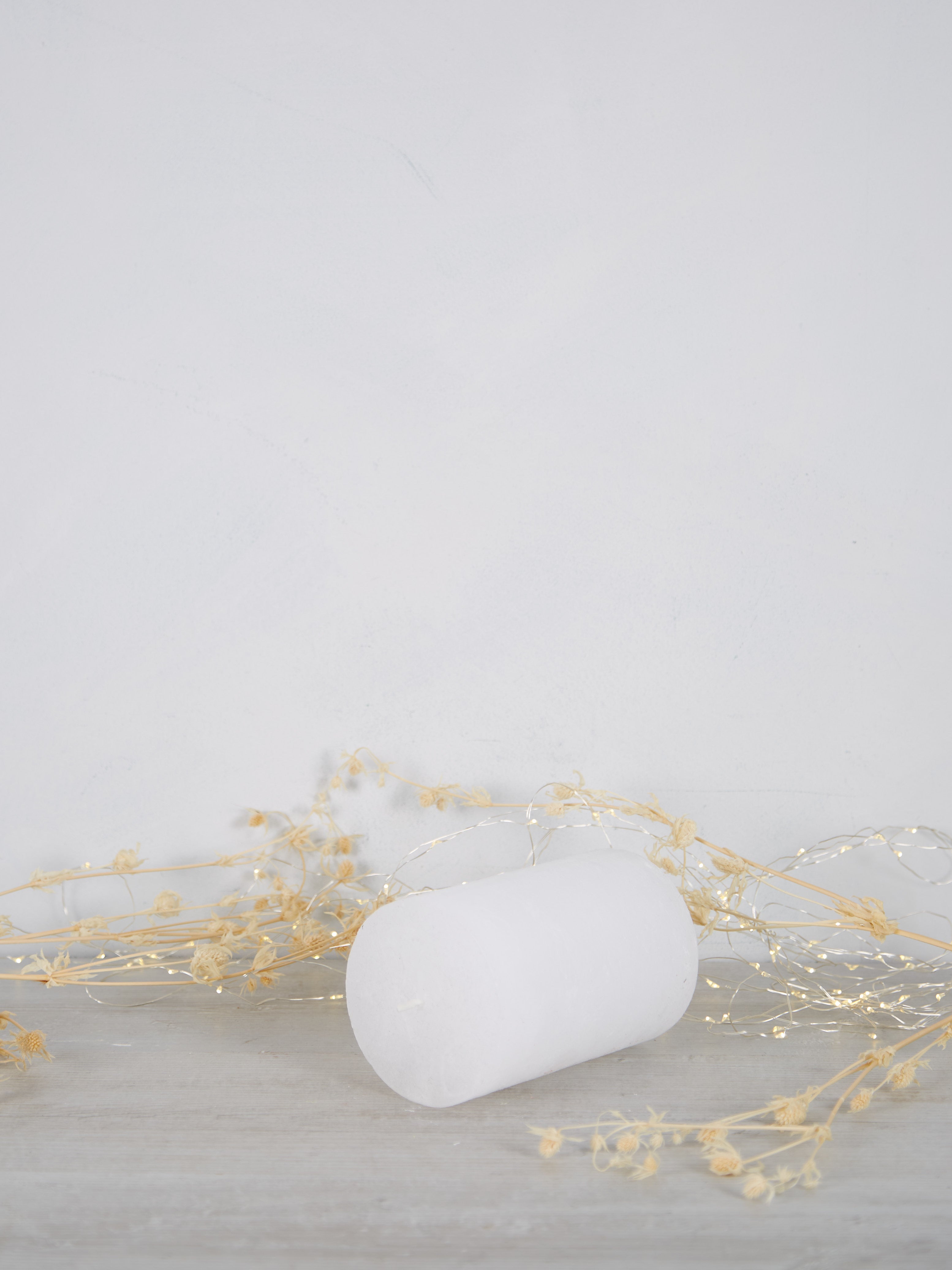 Midi Rustic Pillar Candle White