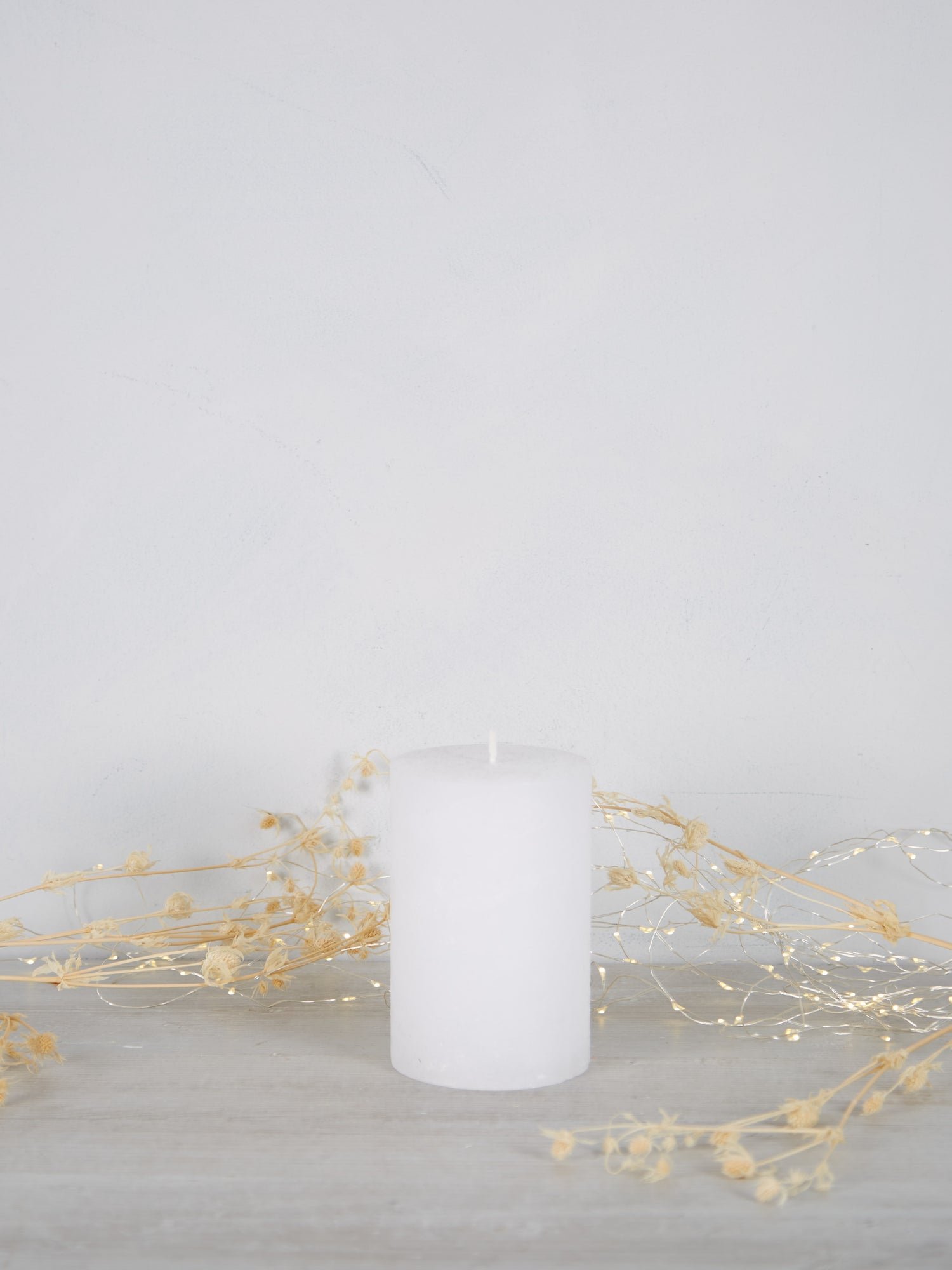 Midi Rustic Pillar Candle White