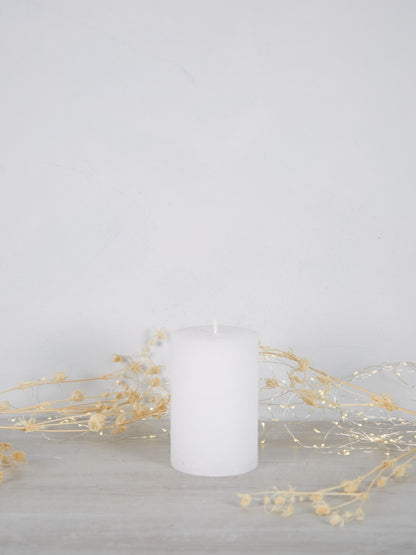 Midi Rustic Pillar Candle White