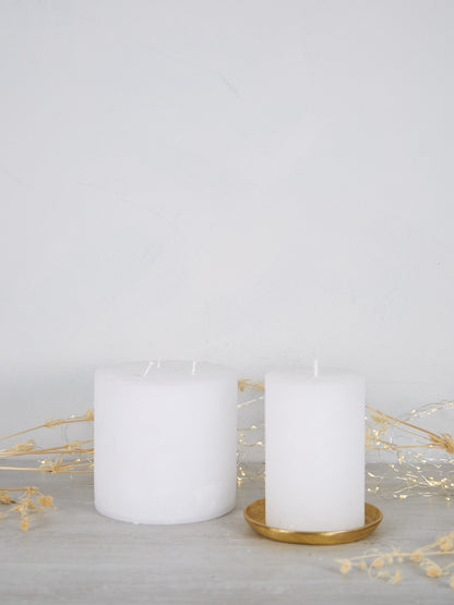 Midi Rustic Pillar Candle White
