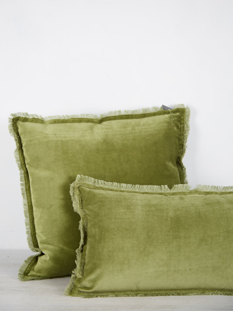 Green bed shop cushions