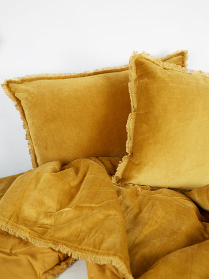 Fara Velvet Fringed Throw in Bronze