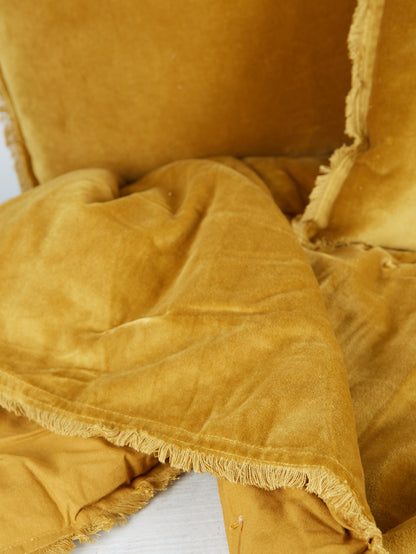 Fara Velvet Fringed Throw in Bronze