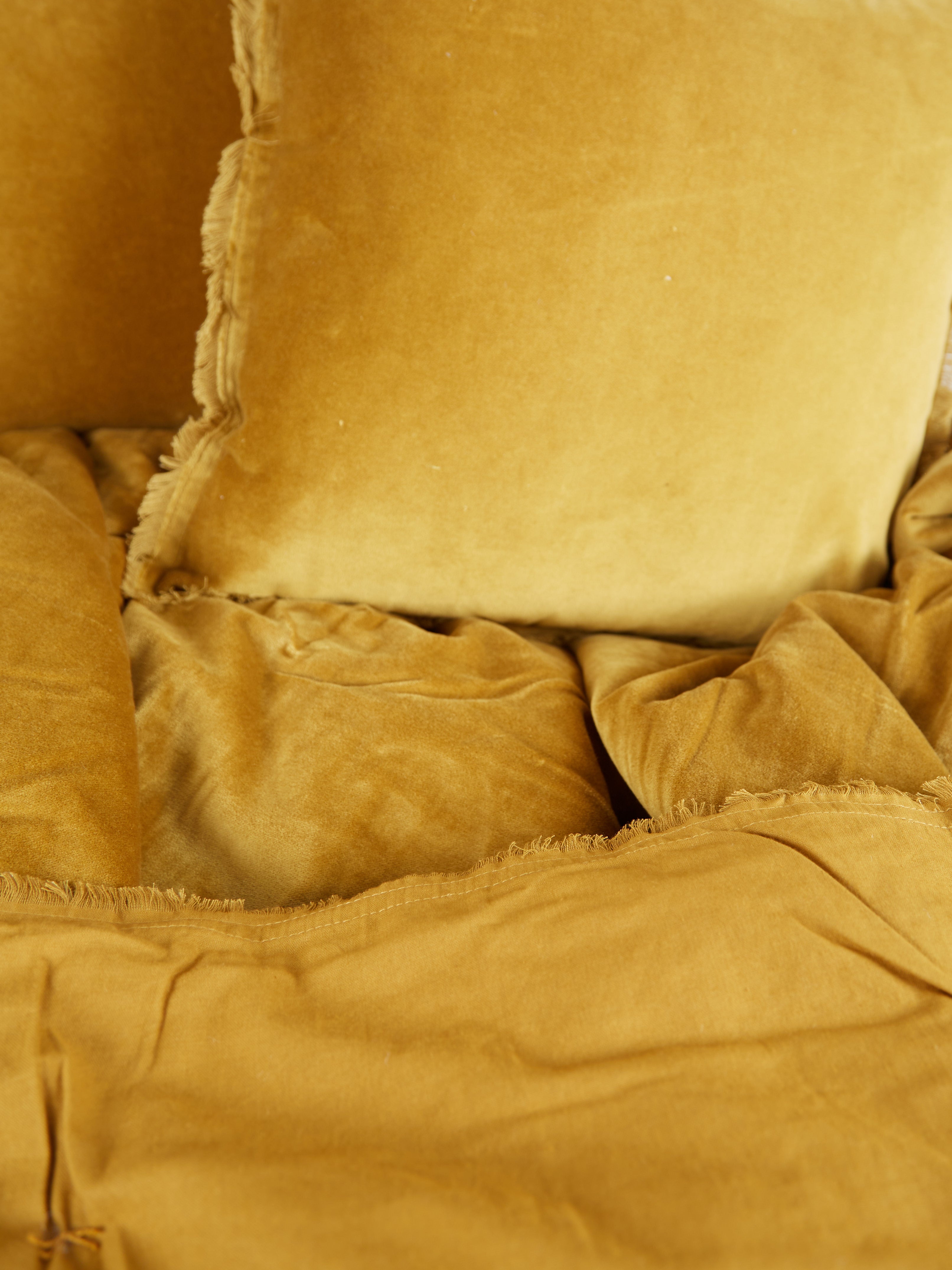 Fara Velvet Fringed Throw in Bronze